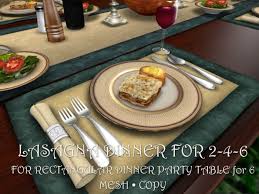 Lasagna classico (serves 6) $40.99 3,420 cal. Second Life Marketplace Lasagna Dinners For The Rectangular Table For 6 Mesh