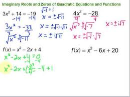 Imaginary Roots Zeros Of Quadratic Equations Functions Youtube