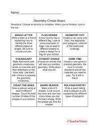 Go to your personalised recommendations wall and choose a skill that looks interesting! Three New Choice Boards For Your Math Classroom Teachervision