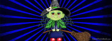 These cute free printable halloween stickers are cute to add to a treat bag or any halloween gift or party favor. Cute Green Halloween Witch Facebook Cover Holidays