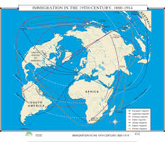 Mexico is bordered by the united states on the north, the pacific ocean on the west, the gulf of mexico and the caribbean sea on the east, and guatemala and belize on the south. 152 Immigration In The 19th Century 1800 1914 Kappa Map Group