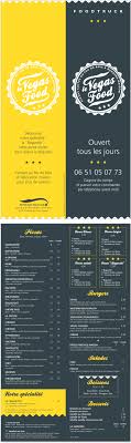 Carte Menu Du Food Truck Le Vegas Food 2017 Depliant 4 Pages 90 X 300 Mm Plie Depliant Salade Saumon Food Truck