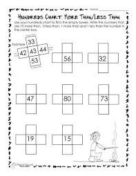 Hundreds Chart More Than Less Than Worksheet Hundreds Chart Worksheets Kindergarten Worksheets