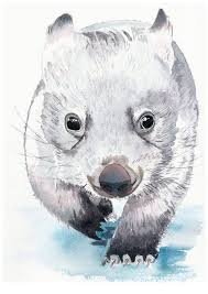 Watercolour Wombat Fine Art Print Baby Animal Artwork Nursery Wall Decor Australian Wildlife Baby Wombat Painting Australian Animal Australian Animals Animal Art Baby Wombat
