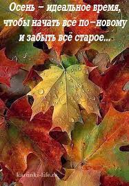 Осень - идеальное время, чтобы начать все по-новому и забыть все старое...