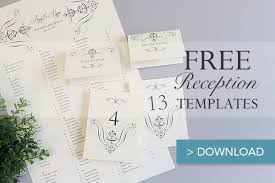 free printable wedding reception templates