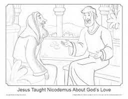 This jesus and nicodemus lesson has so many fun creative activities talking about measuring god's love, including a super cute printable john 3:16 craft. Jesus And Nicodemus Coloring Page On Sunday School Zone