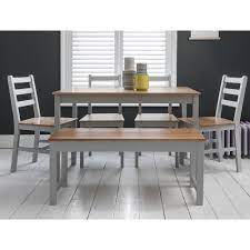 Simple is always better, and this table is as simple as it gets. Annika Dining Table With 4 Chairs Bench In Silk Grey Pine Noa Nani