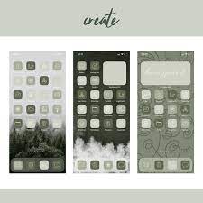 Green App Icons Neutral Green Aesthetic Boho Iphone Covers Etsy App Icon Iphone Cover App Covers