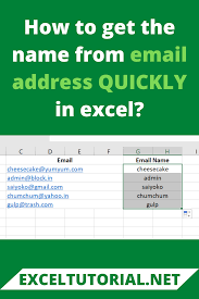 How To Get The Name From Email Address Quickly In Excel In 2020 Excel Tutorials Microsoft Excel Tutorial Excel Shortcuts
