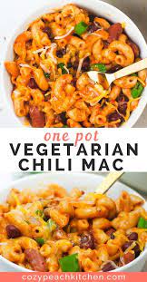 One Pot Vegetarian Chili Mac Recipe Tasty Vegetarian Recipes One Pot Vegetarian Vegetarian Recipes Dinner