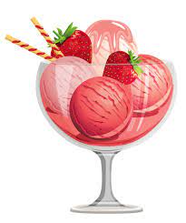 Sorvetes Dessert Illustration Ice Cream Sundae Strawberry Ice Cream