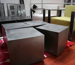Table Basse Metal Cubes Acier Brosse Table Basse Metal Table Basse Design