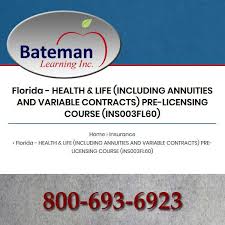 Florida Prelicensing Course Health Life Including Annuities And Variable Contracts Ins003fl60 This Course Is C Life And Health Insurance Annuity Life