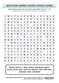 We have the best collection of word search puzzles online, with new ones being added regularly. Question Words Vocabulary Word Search Puzzle In English