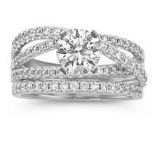 Entwined Diamond Wedding Set With Pave Setting Diamond Wedding Sets Crossover Engagement Ring Entwined Engagement Ring