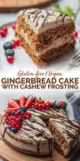 Vegan Gingerbread Cake With Coconut Frosting Recipe Vegan Gingerbread Vegan Dessert Recipes Festive Desserts