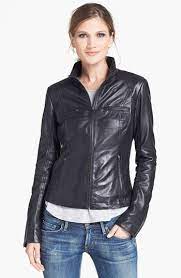Lamarque Ribbed Side Leather Jacket Nordstrom Leather Jacket Jackets Leather