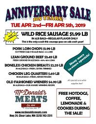Our Big Anniversary Sale Is Happening Soon This Year We Have More Specials Than Ever Before It Is The Only Time Eac Mcdonalds Meat Wild Rice Anniversary Sale