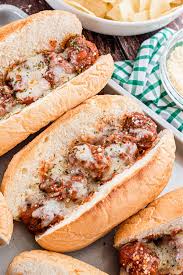 Place toasted sub rolls onto a baking sheet. Easy Meatball Sub Recipe Shugary Sweets