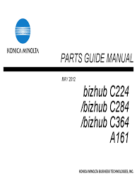 Error codes list page 1. Konica Minolta Bizhub C224 C284 C364 Parts Manual