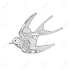 Birds are animals that are part of the fauna of the whole world, there is a great variety of birds, and all of them are characterized by their body covered with feathers and wings to be able to fly, although not all of them can do it. Contour Image Of Bird Flying With Ornamernt Inside Isolated On White Background Can Be Used For Coloring Book Vector Illustration Royalty Free Cliparts Vectors And Stock Illustration Image 79282465