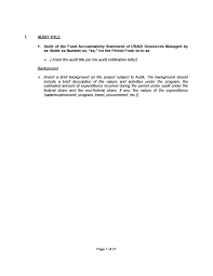 Attachment 4 Funds Accountability Statement Sow Audit Matters West Bank And Gaza U S Agency For International Development