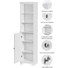Deep hardwood structures with clear glass cabinet doors, these unique furniture pieces combine modern style with storage functionality to create the homecho bathroom storage cabinet with 3 tier shelf drawer glass door, floor cabinet free standing linen tower tall slim side organizer. Spirich 3 Tier Bathroom Cabinet Shelves Wooden Bathroom Storage With Door White Overstock 31673321