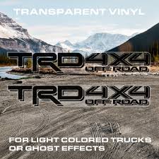 Custom Toyota Tundra Tacoma Solid Black TRD Print Decal Set of 2 Off-road  4x4