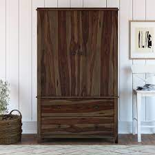 There is a hanging rod and two drawers for all your clothing storage needs. Bozeman Solid Wood Rustic Armoire Wardrobe Closet Contemporary Bedroom San Francisco By Sierra Living Concepts Houzz