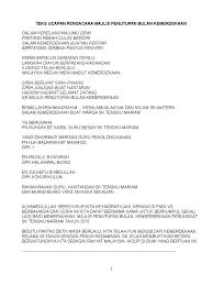 Search everywhere only in this topic. Teks Ucapan Pengacara Majlis Penutupan Bulan Kemerdekaan 2015