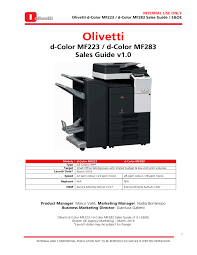 Download the latest drivers, manuals and software for your konica minolta device. Olivetti D Color Mf223 D Color Mf283 Sales Manualzz