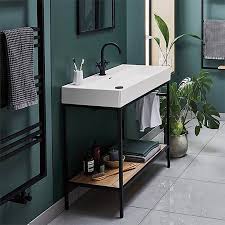 Bathroom ceiling lights help create the perfect ambience. Bathstore Noir 1000mm Basin And Frame Unit Homebase