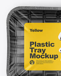 Plastic Tray Mockup In Tray Platter Mockups On Yellow Images Object Mockups