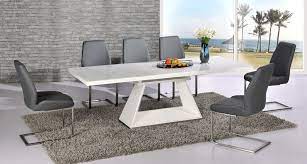 Gloss extending dining tables are ideal for modern living. Modern White High Gloss Extending Dining Table And 6 Grey Chairs