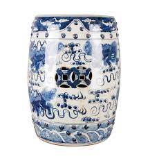Lovecup Blue And White Porcelain Garden Stool L328 In 2021 White Ceramic Stool White Garden Stools Blue And White