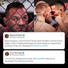 Michael Chandler says he "admits" the Conor McGregor fight is off Conor  McGregor responds by saying he'll swap him and fight Max Holloway in  December instead #conormcgregor #maxholloway #ufc
