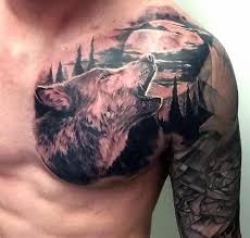Top 115 Best Wolf Tattoo Ideas 2021 Inspiration Guide Chest Tattoo Wolf Wolf Tattoo Sleeve Wolf Tattoos Men