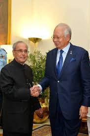 Malaysian premier dato' sri mohd najib bin tun abdul razak; Mohd Najib Bin Tun Abdul Razak Prime Minister Of Malaysia Calling On President Pranab Mukherjee