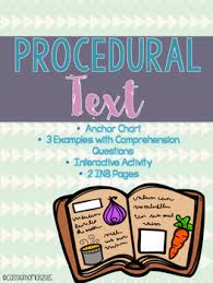 Procedural Text Mini Lesson Procedural Text Anchor