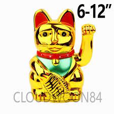 Fortune origin lucky cat waving arm solar waving cat smiling cat, good luck cat cute waving cat chinese cat waving arm welcoming cat, for home or office display, car decor, feng shui decoration, gift. Chinese Lucky Cat Waving Arm Good Luck 6 12 Feng Shui Japanese Maneki Neko Ebay From Ebay On 21 Buttons