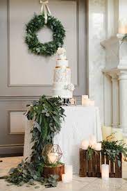 Celebrate Your Winter Wedding This Holiday Season With This Festive Cake A Wedding Cake Table Decorations Winter Wedding Table Winter Wedding Table Decorations