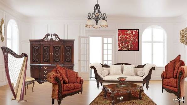 Luxurious red wood interior design