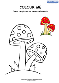Different colors and themes boost the creativity, reduce boredom and therapeutic to their needs. Colour Me Mushroom Coloring Pages Worksheets For Preschool Kindergarten First Grade Art And Craft Worksheets Schoolmykids Com