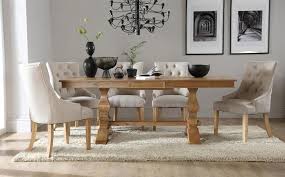 Imperia grey modern high gloss dining table and 6 lorenzo dining chairs set. Cavendish Oak Extending Dining Table With 6 Duke Oatmeal Chairs For Only 999 99 At Furnitu Dark Wood Dining Room Table Wood Dining Room Table Wood Dining Room