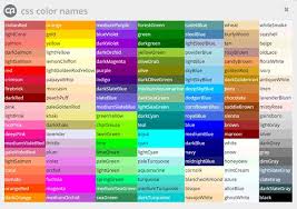Color Table Jpg 600 423 Pixels Css Color Names Css Colours Color Names