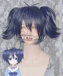 On his face, asahi has three bandages: Lkk0070 Happy Sugar Life Shio Kobe Blue Cosplay Wig