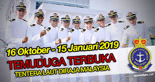 Adakah anda calon pengambilan perajurit muda tentera darat 2020? Tentera Laut Diraja Malaysia Tldm Lelaki Wanita 16 Oktober 2018 Hingga 15 Januari 2019 Jawatan Kosong 2020