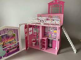 Zusammenklappbares tolles barbie haus küche bad schlafzimmer koffer. Mattel Barbie Haus Zum Einklappen Transportabel Rosa Glam House Glamour Maison Ebay