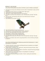 Soal essay tkj kelas xii beserta jawaban manglada tech. Essay Lan Wan